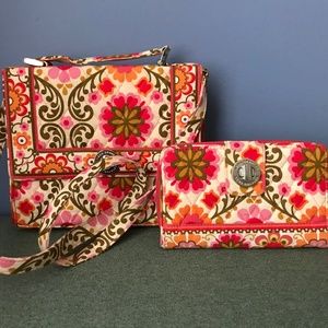 Vera Bradley Crossbody and Zip Around Wallet